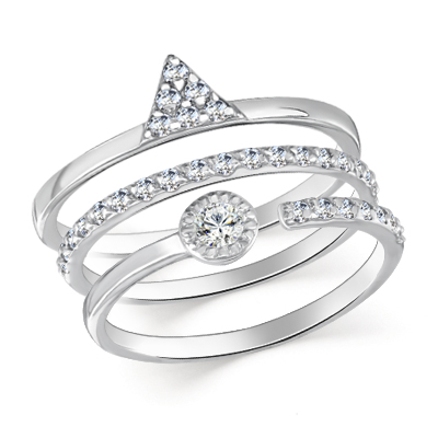 Кольцо из серебра с фианитами Ювелирное изделие - Кольцо из серебра с фианитами в магазине Best-Gold 076726