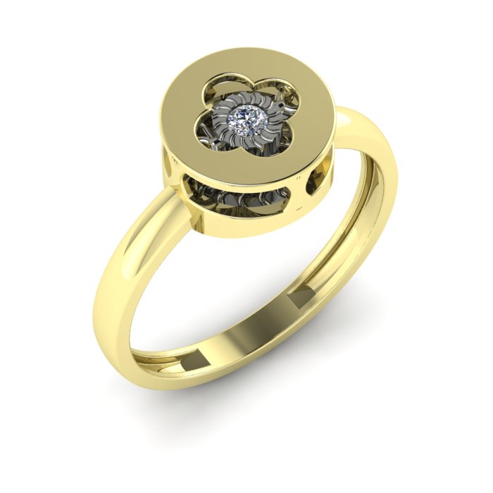 Кольцо из желтого золота с бриллиантами Ювелирное изделие - Кольцо из желтого золота с бриллиантами в магазине Best-Gold 139881