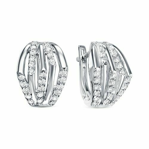 Ювелирное изделие - Серьги из серебра с фианитами в магазине Best-Gold 033445