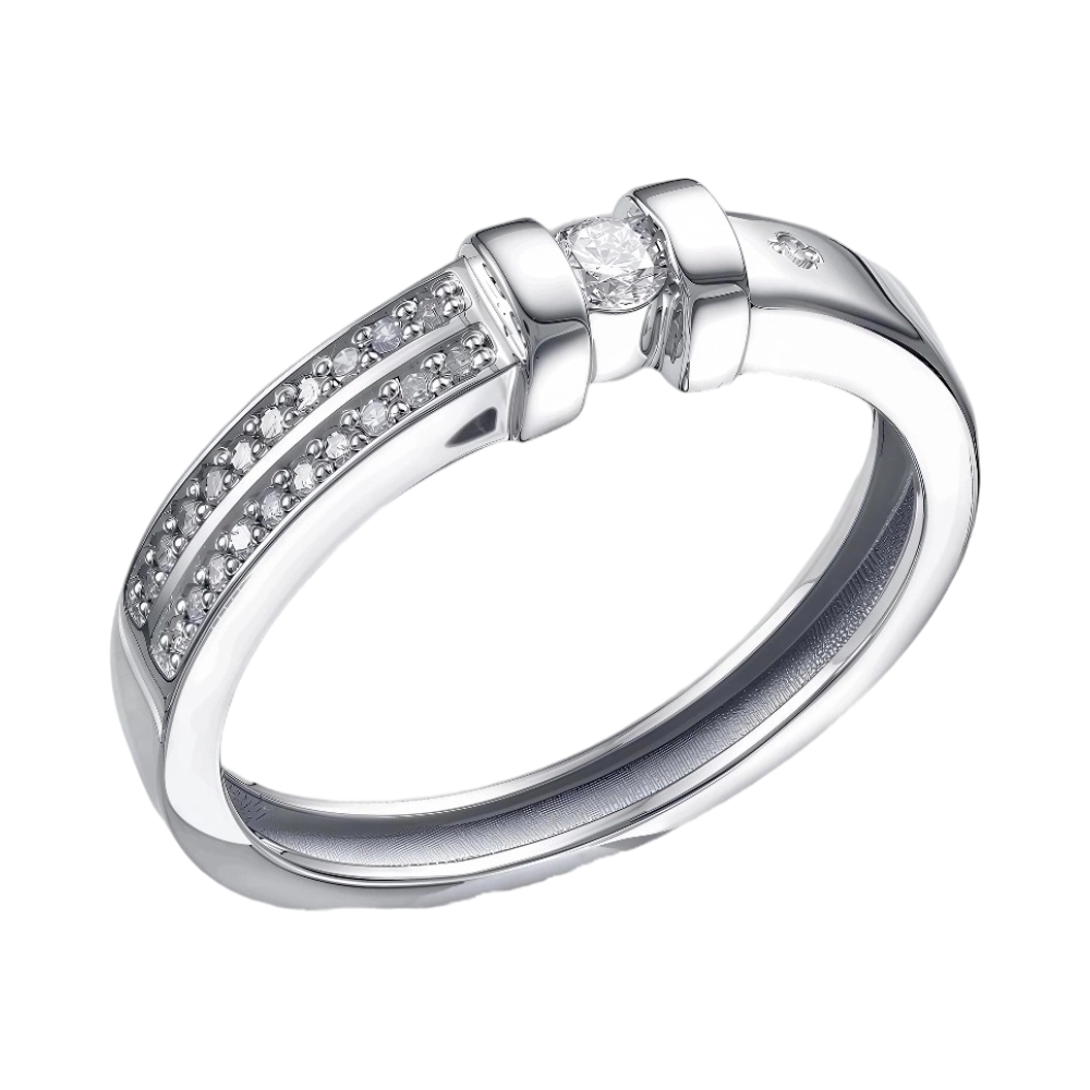 Ювелирное изделие - Кольцо помолвочное в белом золоте с бриллиантом в магазине Best-Gold 144352