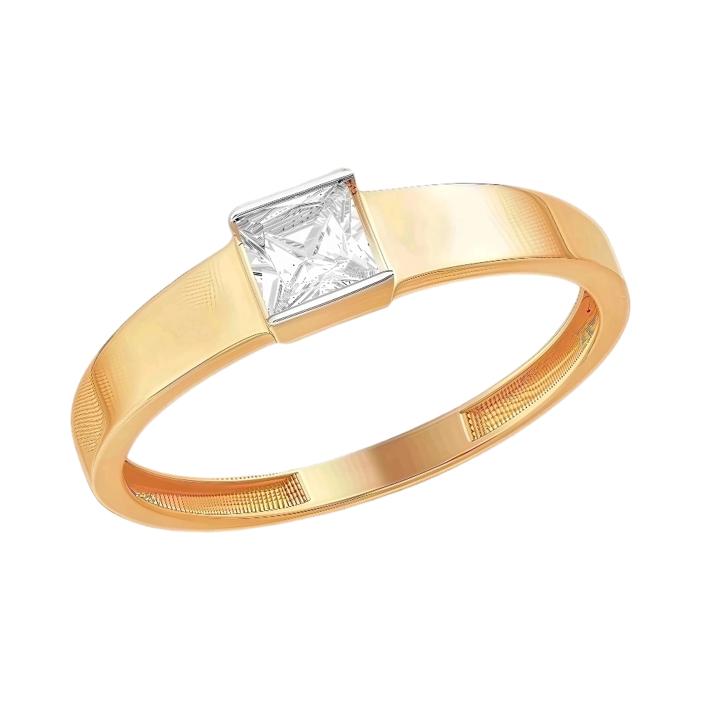 Кольцо из красного золота с фианитом Ювелирное изделие - Кольцо из красного золота с фианитом в магазине Best-Gold 152036