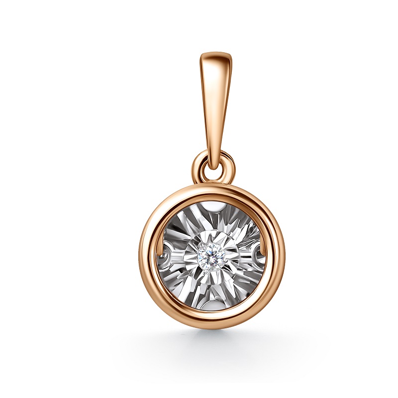Ювелирное изделие - Подвеска из красного золота с бриллиантом в магазине Best-Gold 155068