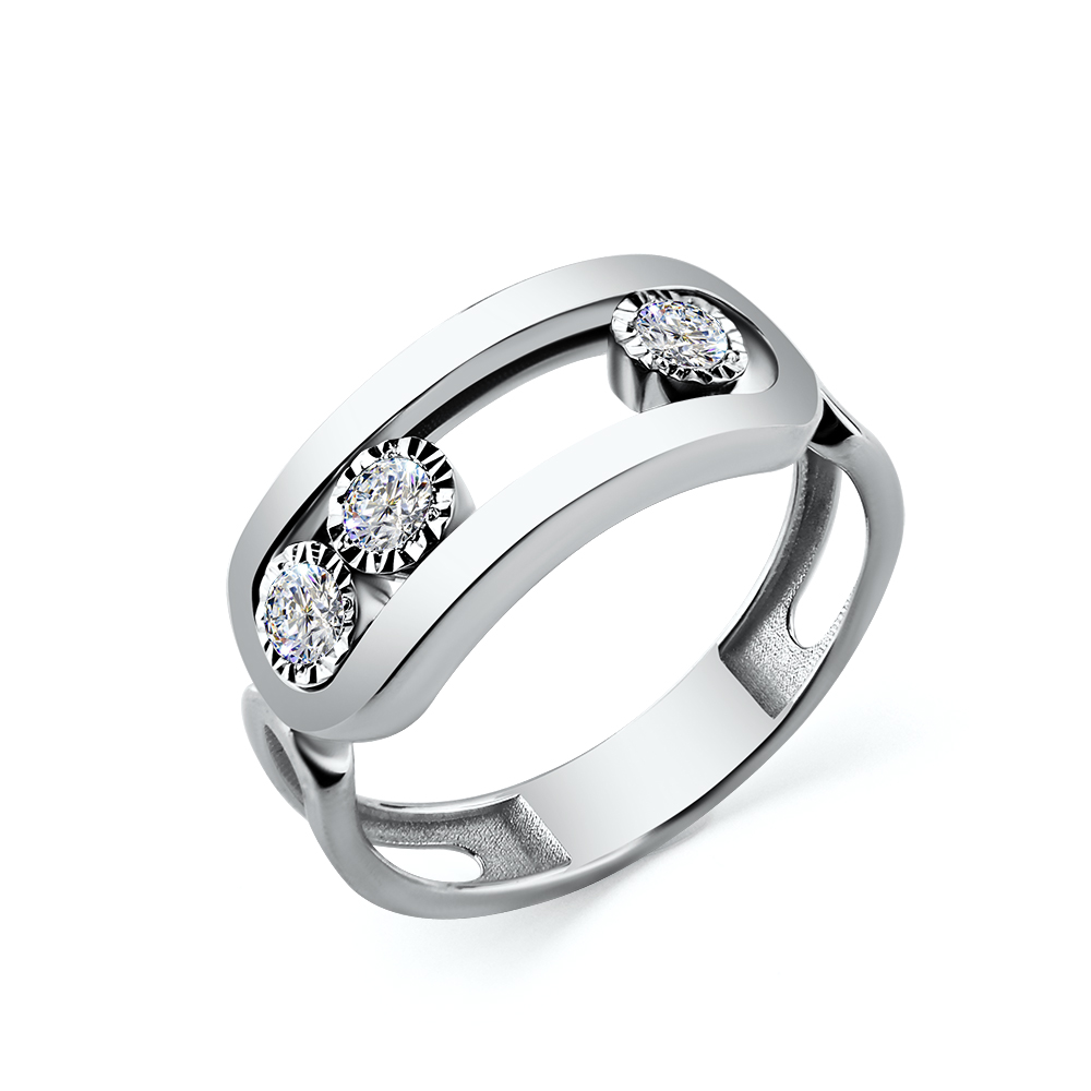 Кольцо из белого золота с бриллиантами Ювелирное изделие - Кольцо из белого золота с бриллиантами в магазине Best-Gold 146370