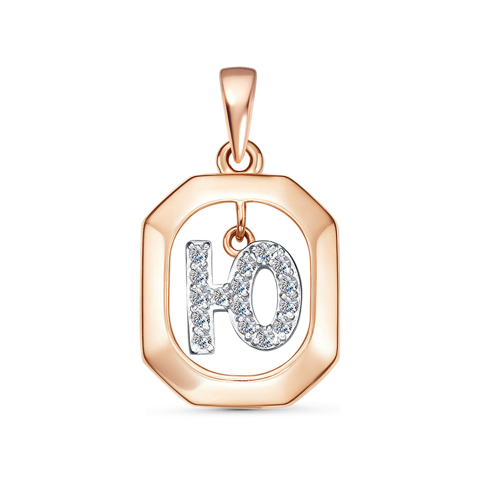 Подвеска из красного золота с фианитами Ювелирное изделие - Подвеска из красного золота с фианитами в магазине Best-Gold 145335