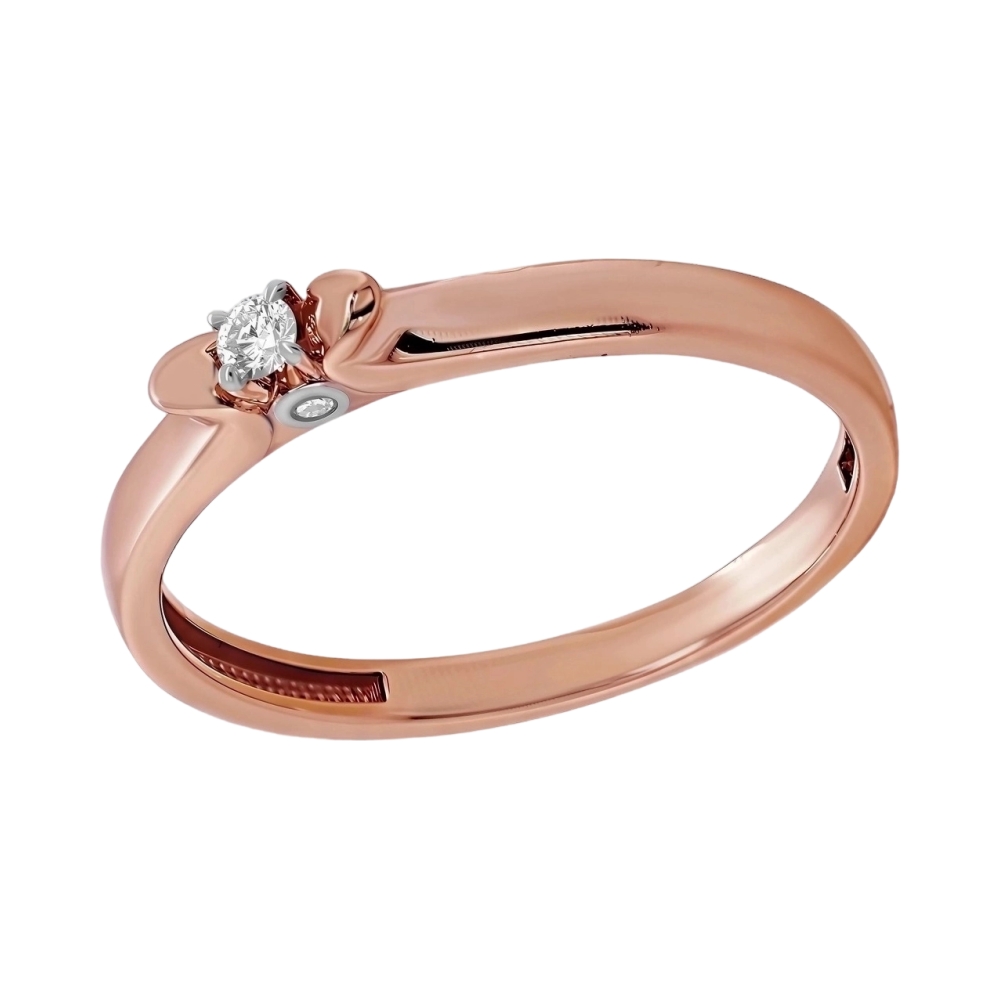 Кольцо из красного золота с бриллиантами Ювелирное изделие - Кольцо из красного золота с бриллиантами в магазине Best-Gold 154909