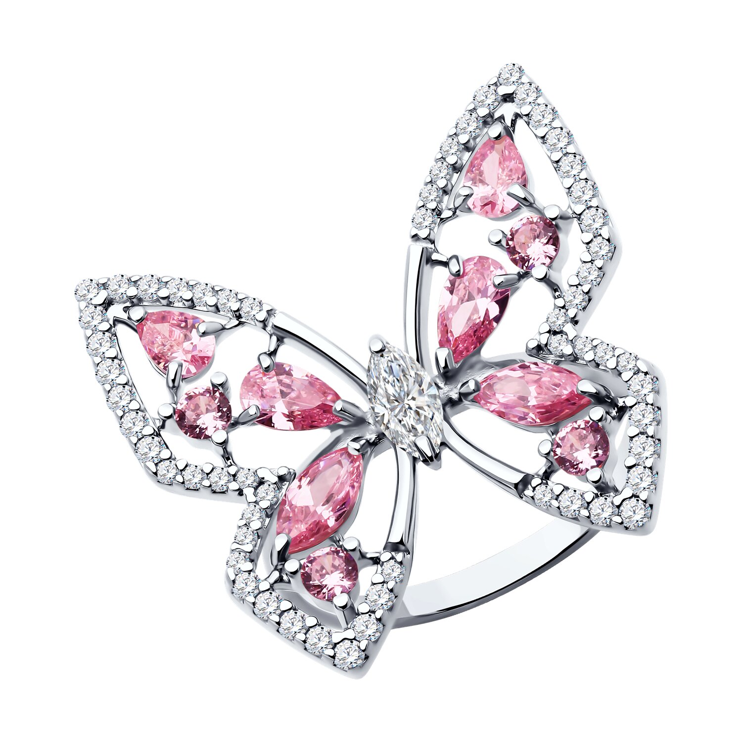 Кольцо из серебра с фианитами Ювелирное изделие - Кольцо из серебра с фианитами в магазине Best-Gold 140698