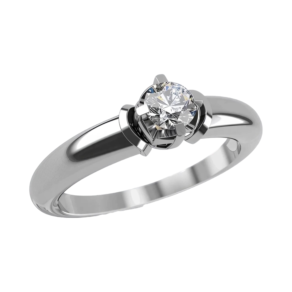 Кольцо помолвочное из белого золота с бриллиантом Ювелирное изделие - Кольцо помолвочное из белого золота с бриллиантом в магазине Best-Gold 035230