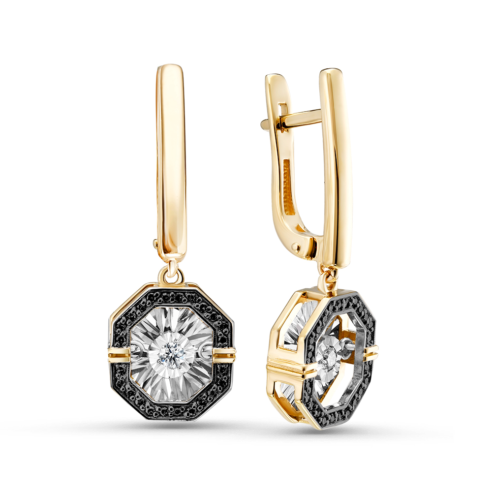 Серьги из жёлтого золота с бриллиантами Ювелирное изделие - Серьги из жёлтого золота с бриллиантами в магазине Best-Gold 027986