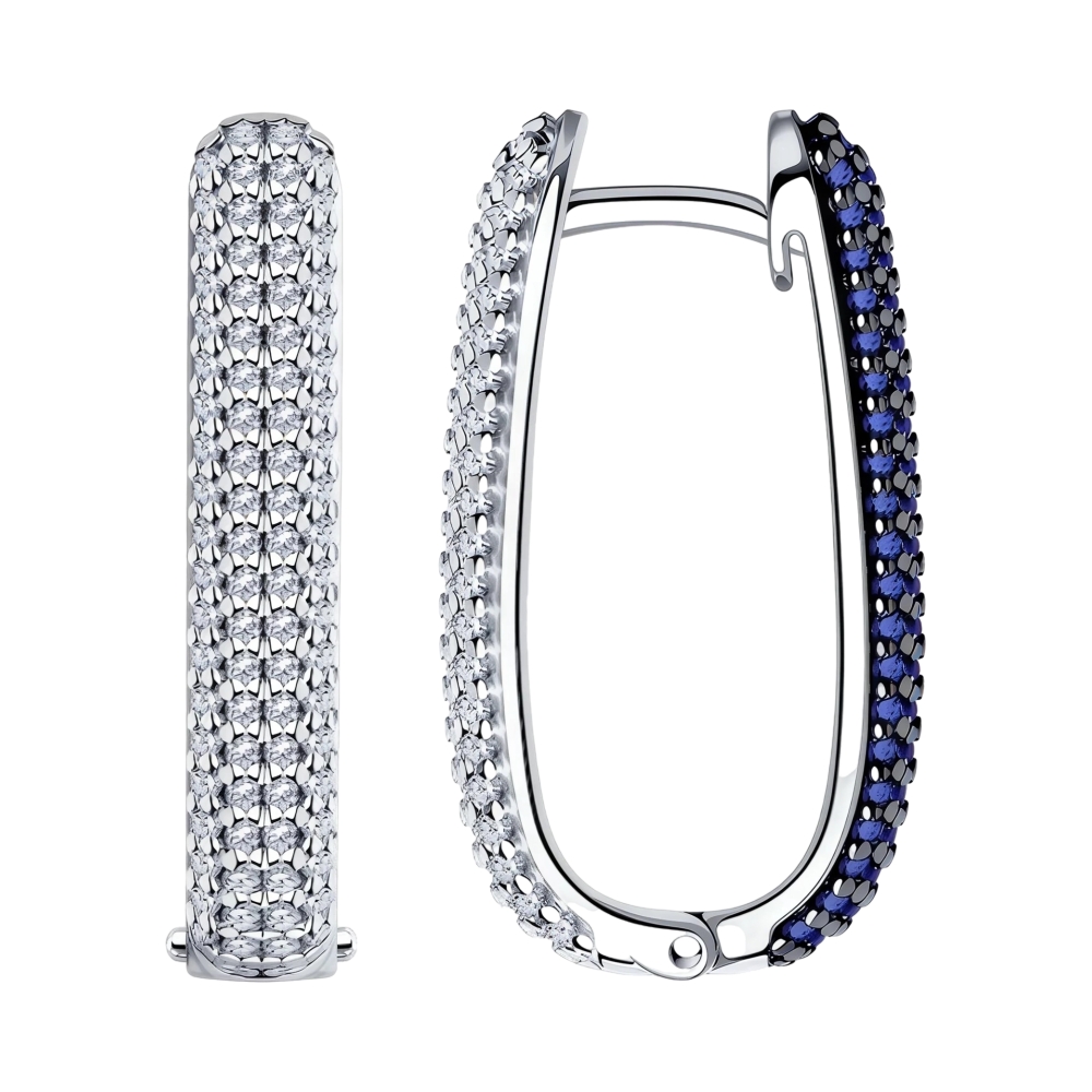 Серьги из серебра с фианитами Ювелирное изделие - Серьги из серебра с фианитами в магазине Best-Gold 152795