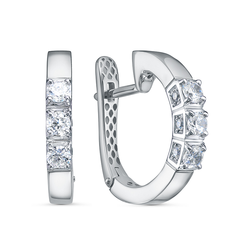 Ювелирное изделие - Серьги из серебра с фианитами в магазине Best-Gold 158378