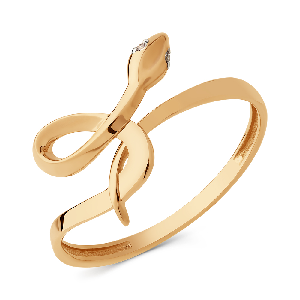 Ювелирное изделие - Кольцо из красного золота с фианитами в магазине Best-Gold 151596