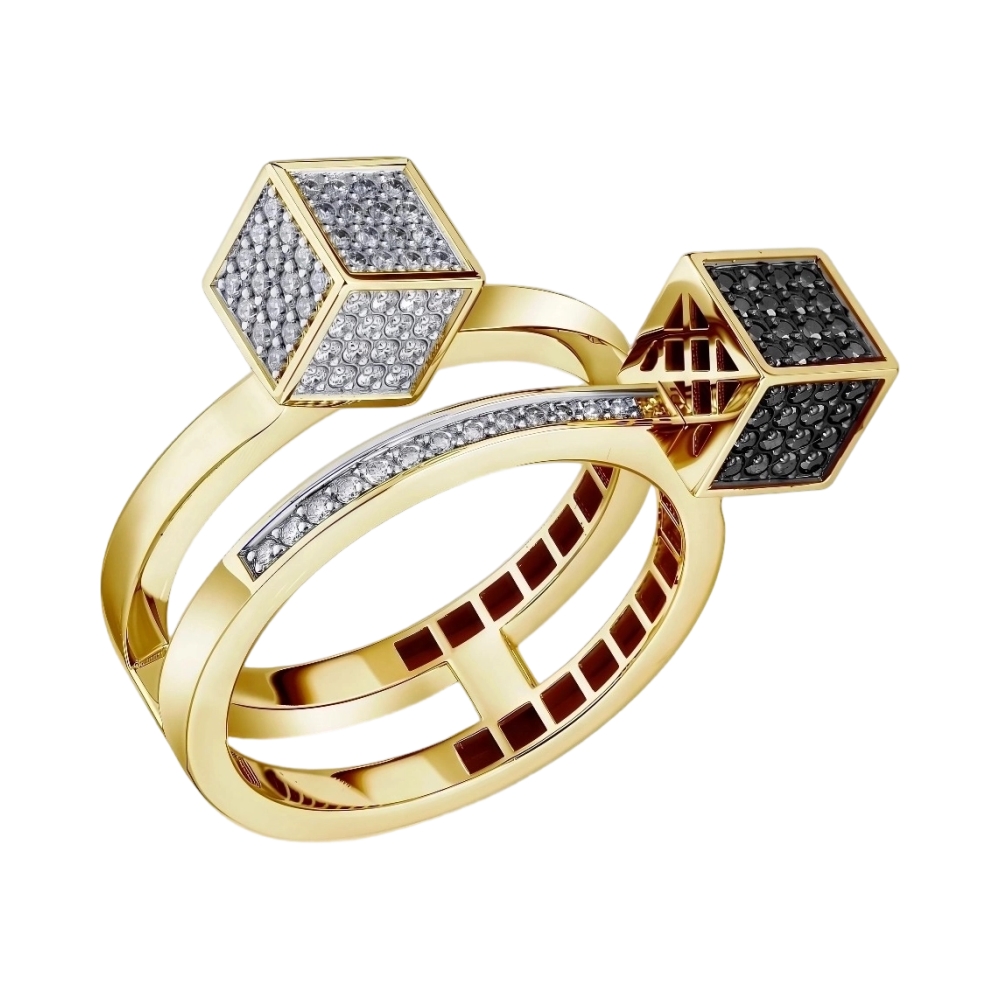 Ювелирное изделие - Кольцо из желтого золота с бриллиантами в магазине Best-Gold 157339