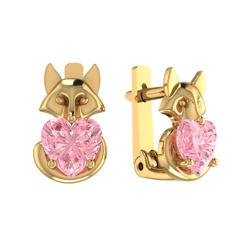 Серьги из красного золота с фианитами Ювелирное изделие - Серьги из красного золота с фианитами в магазине Best-Gold 146320