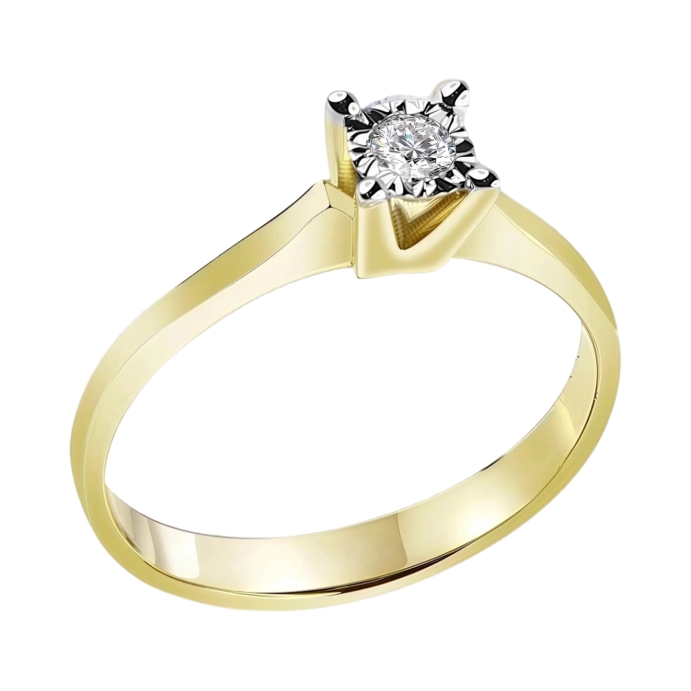 Ювелирное изделие - Кольцо помолвочное из желтого золота с бриллиантом в магазине Best-Gold 155524