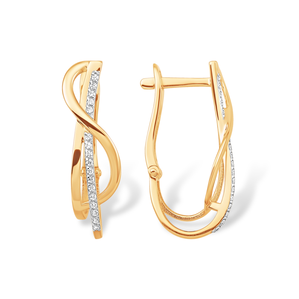 Серьги из красного золота с фианитами Ювелирное изделие - Серьги из красного золота с фианитами в магазине Best-Gold 142711