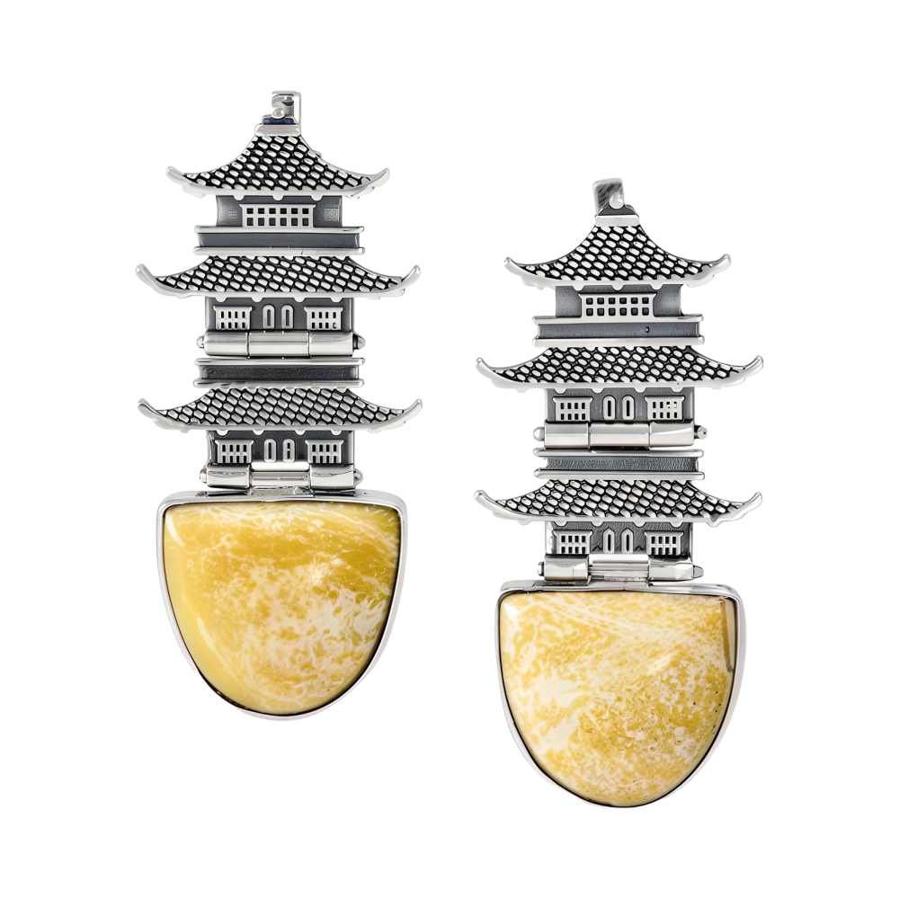 Ювелирное изделие - Серьги из серебра с апатитом в магазине Best-Gold 153241