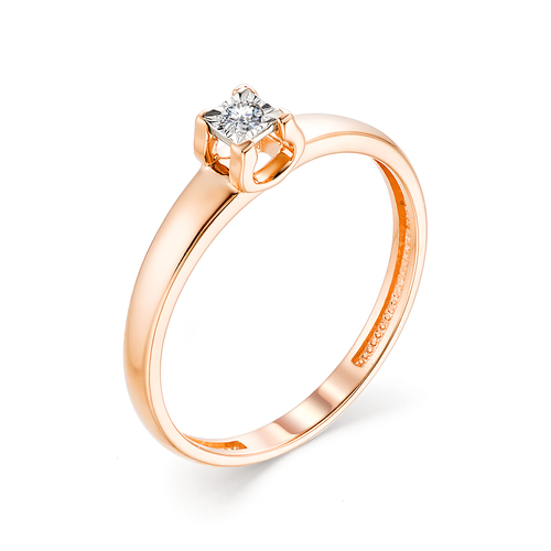 Ювелирное изделие - Кольцо помолвочное из красного золота с бриллиантом в магазине Best-Gold 016353