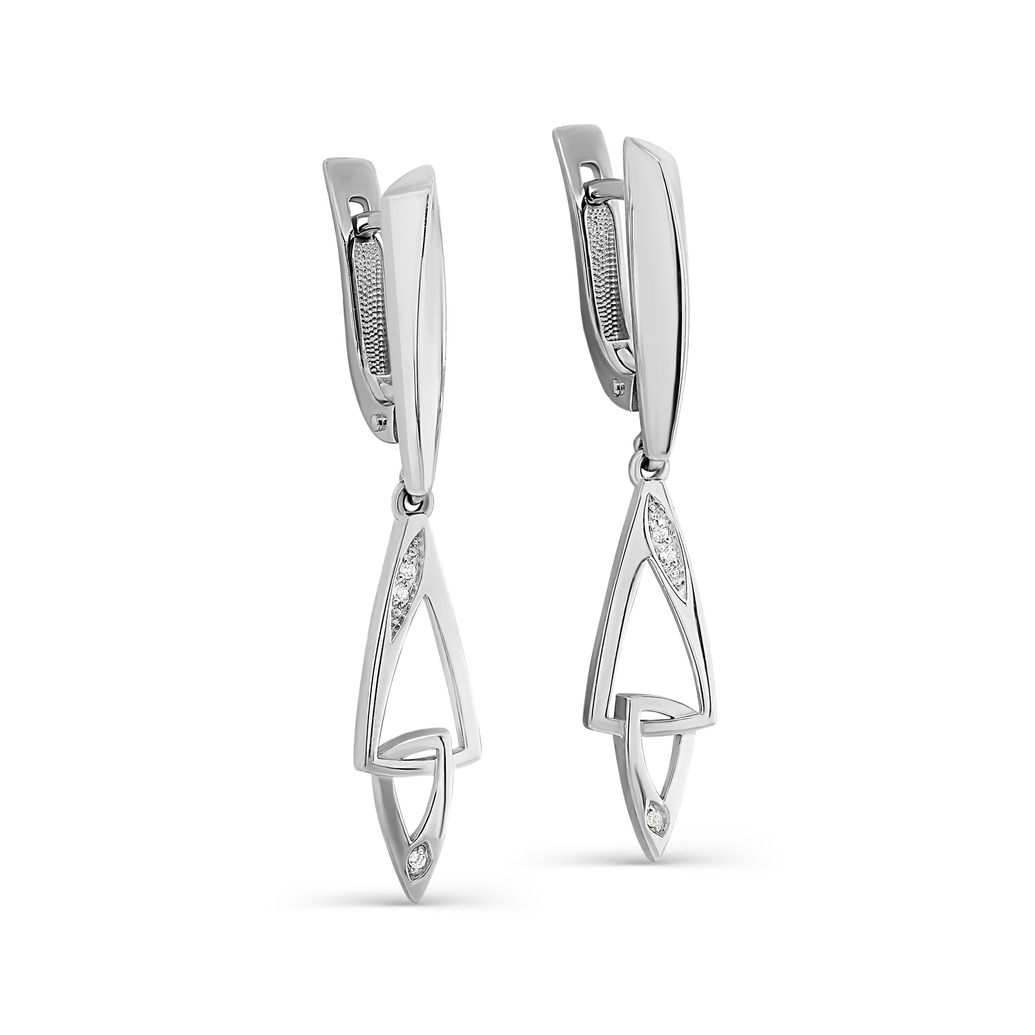 Серьги из серебра с фианитами Ювелирное изделие - Серьги из серебра с фианитами в магазине Best-Gold 097836