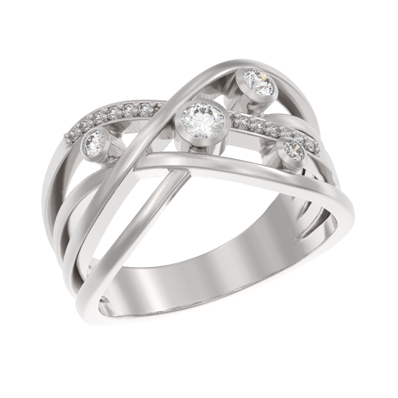 Кольцо из серебра с фианитами Ювелирное изделие - Кольцо из серебра с фианитами в магазине Best-Gold 127047