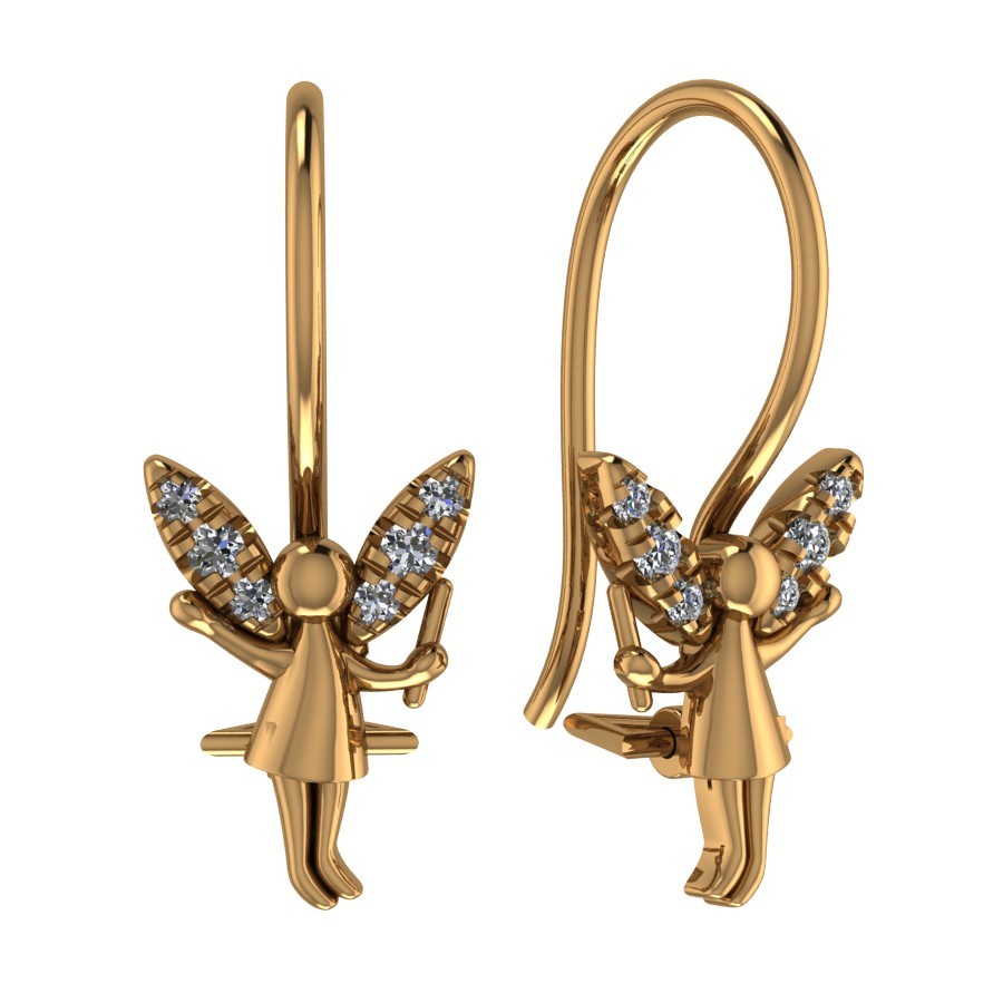 Серьги в красном золоте с фианитами Ювелирное изделие - Серьги в красном золоте с фианитами в магазине Best-Gold 126676