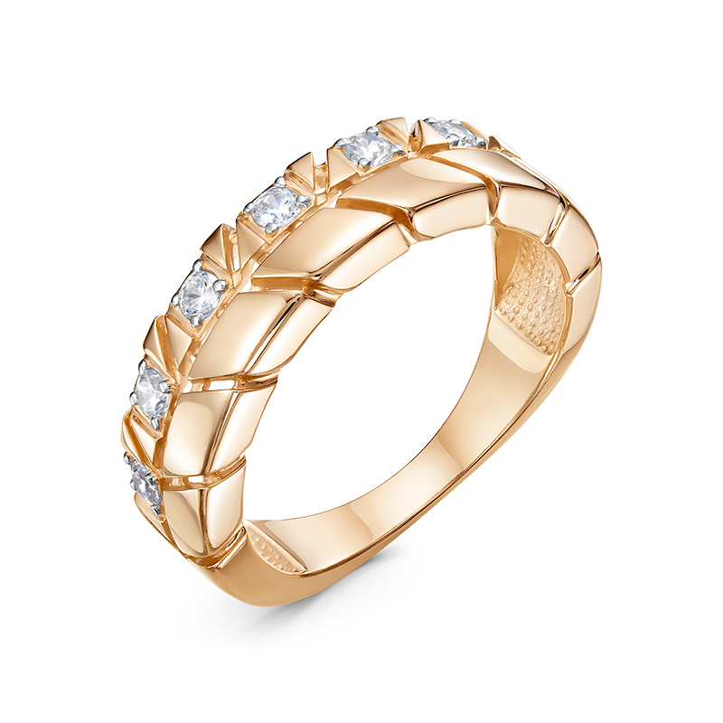 Ювелирное изделие - Кольцо из красного золота с фианитами в магазине Best-Gold 152091