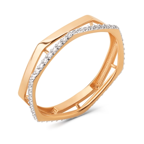 Кольцо из красного золота с фианитами Ювелирное изделие - Кольцо из красного золота с фианитами в магазине Best-Gold 129047