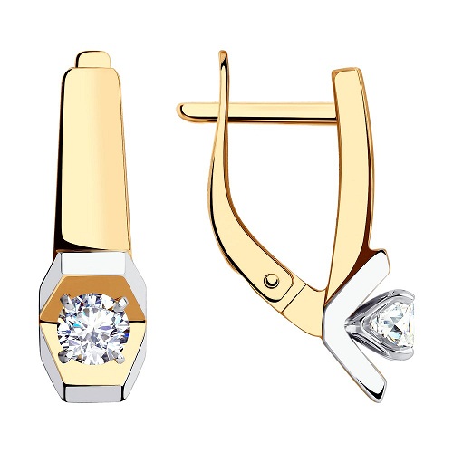 Серьги из красного золота с фианитами Ювелирное изделие - Серьги из красного золота с фианитами в магазине Best-Gold 041066