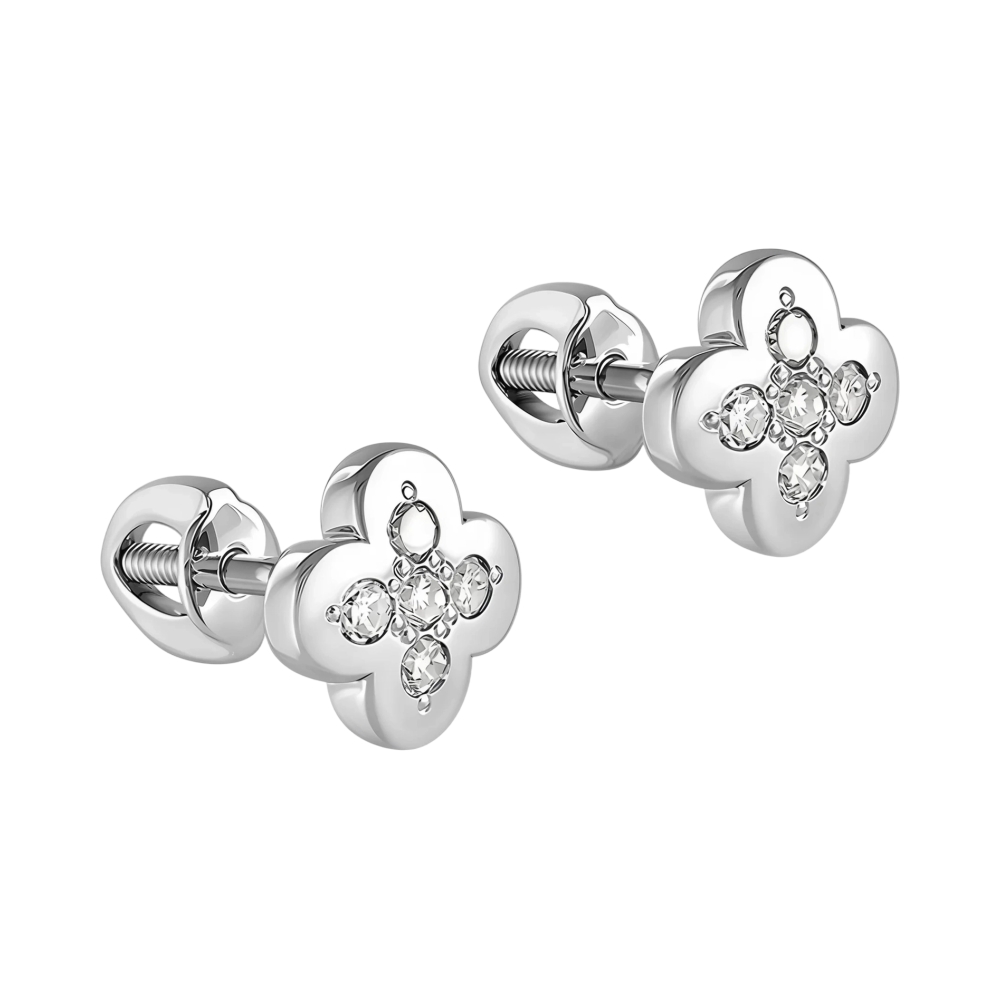 Серьги из белого золота с бриллиантами Ювелирное изделие - Серьги из белого золота с бриллиантами в магазине Best-Gold 154963