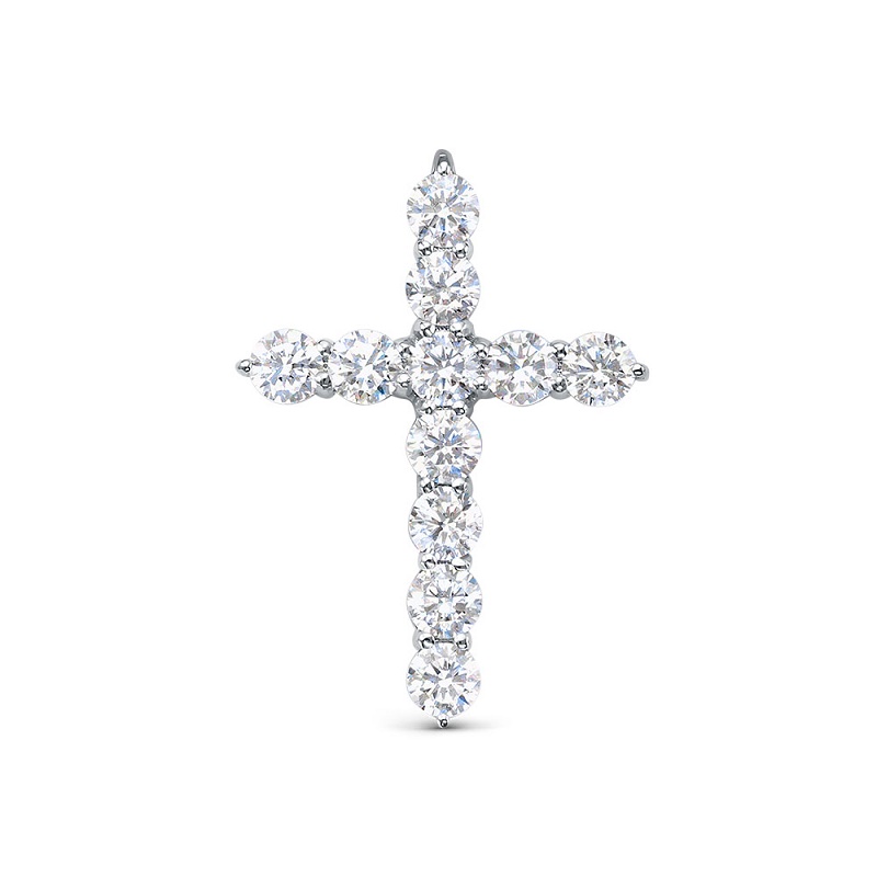 Крест из серебра с фианитами