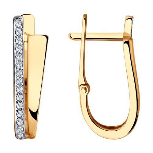 Серьги из красного золота с фианитами Ювелирное изделие - Серьги из красного золота с фианитами в магазине Best-Gold 102054