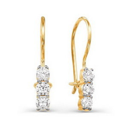 Серьги из красного золота с фианитами Ювелирное изделие - Серьги из красного золота с фианитами в магазине Best-Gold 102888