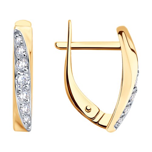 Серьги из красного золота с фианитами Ювелирное изделие - Серьги из красного золота с фианитами в магазине Best-Gold 149739