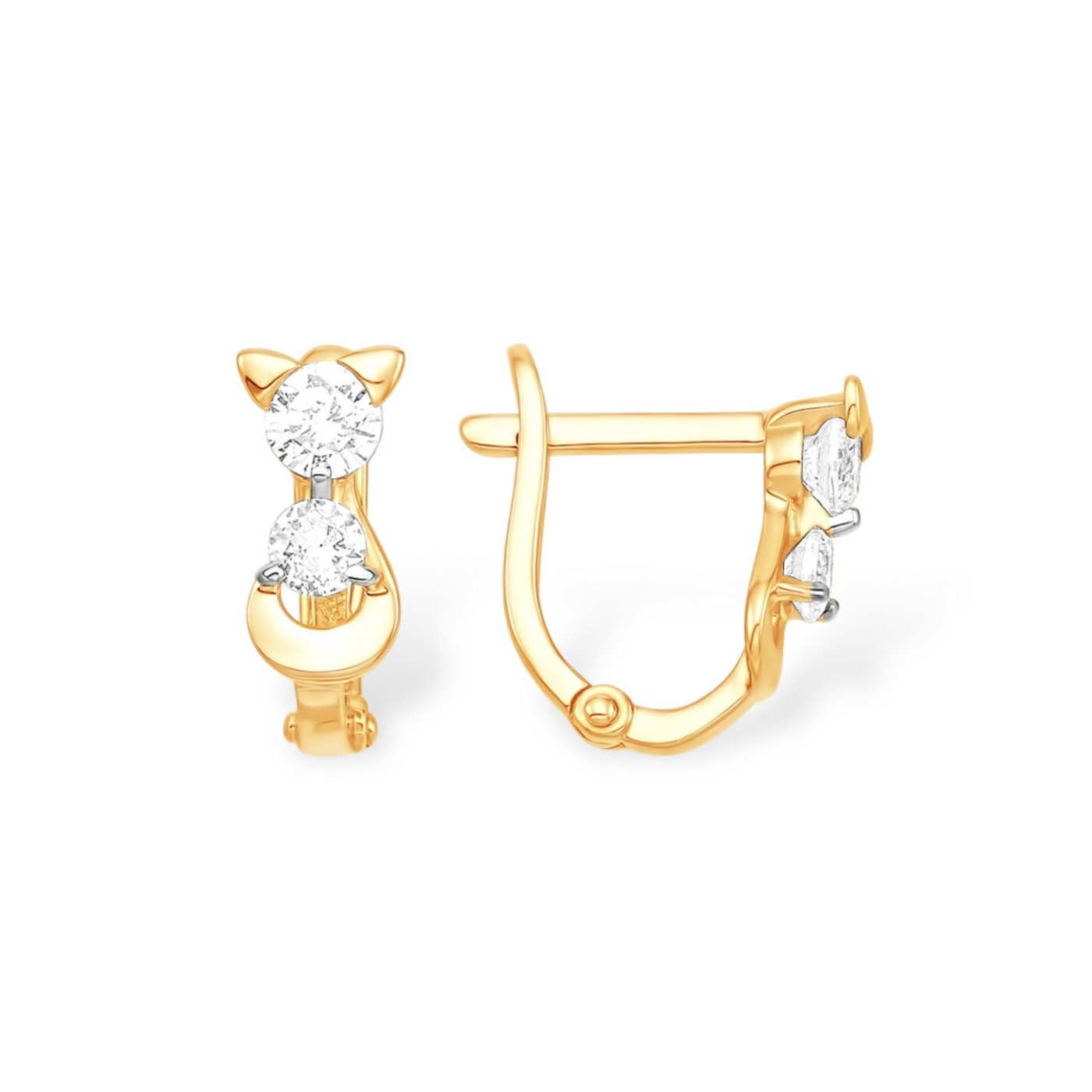 Ювелирное изделие - Серьги из красного золота с фианитами в магазине Best-Gold 151523