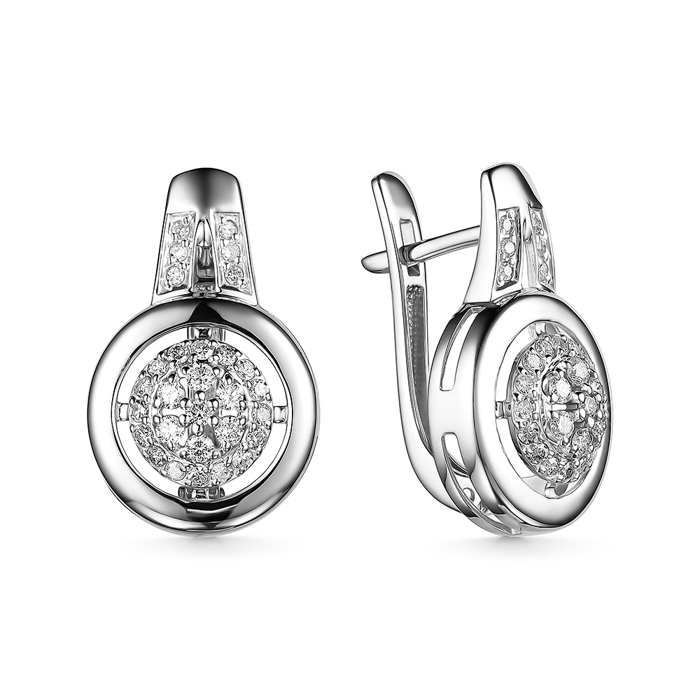 Серьги из белого золота с бриллиантами Ювелирное изделие - Серьги из белого золота с бриллиантами в магазине Best-Gold 030581