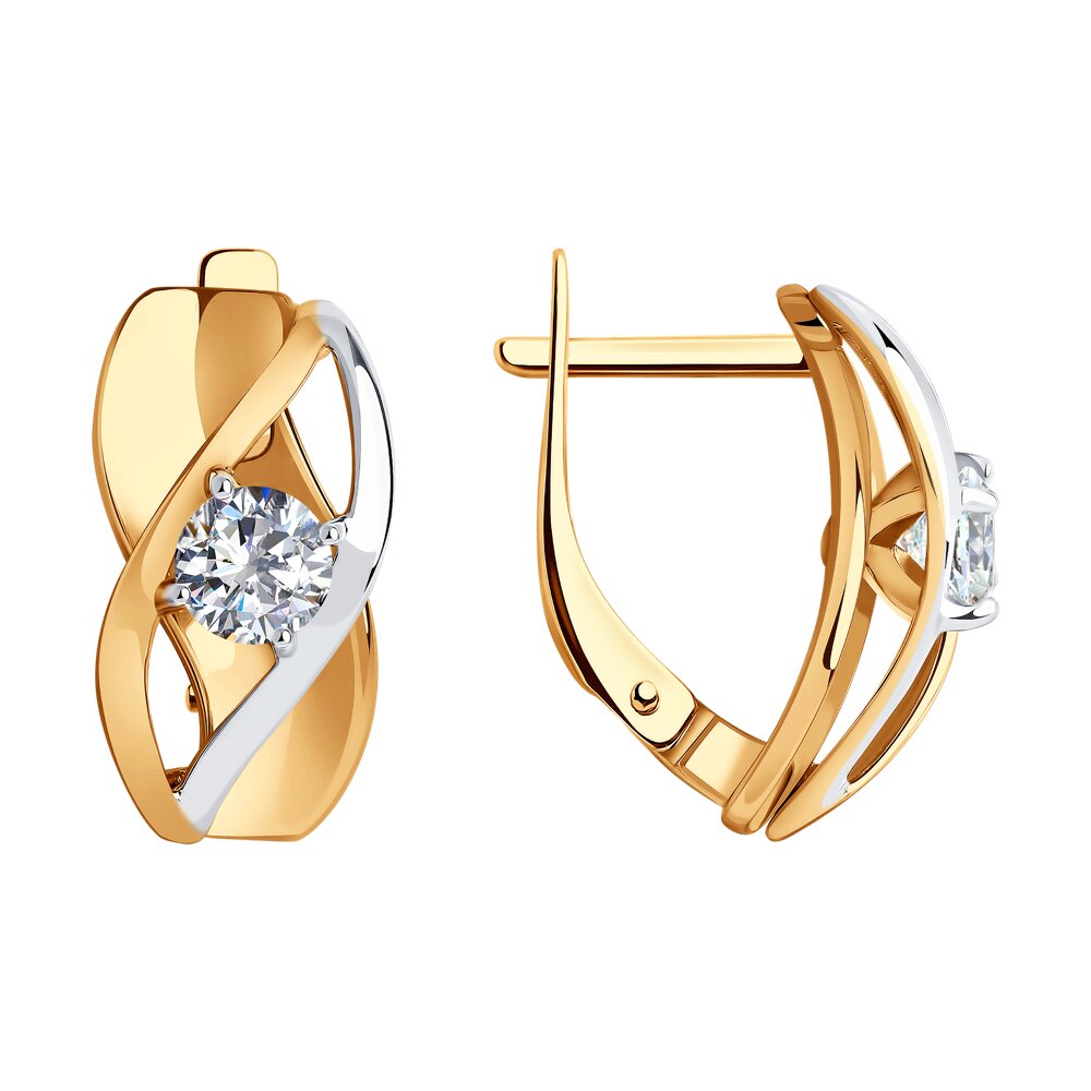 Серьги из красного золота с фианитами Ювелирное изделие - Серьги из красного золота с фианитами в магазине Best-Gold 041559