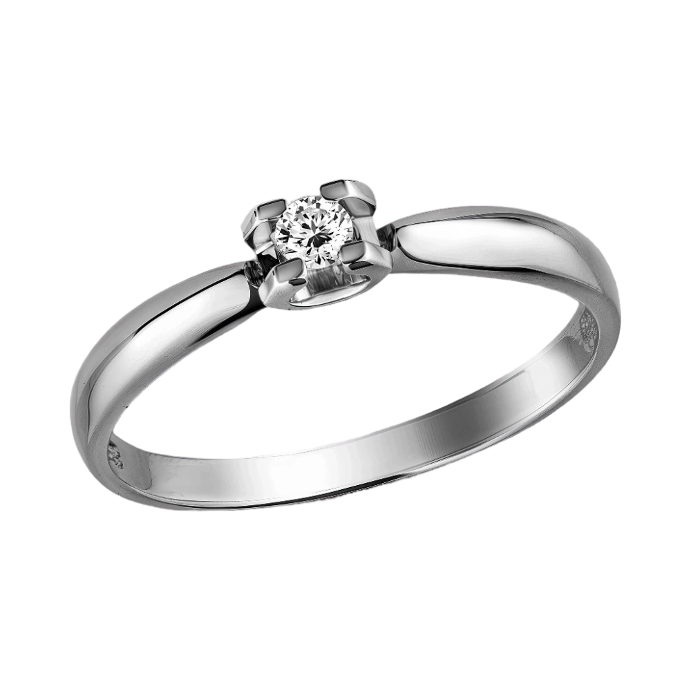 Кольцо помолвочное из белого золота с бриллиантом Ювелирное изделие - Кольцо помолвочное из белого золота с бриллиантом в магазине Best-Gold 022850
