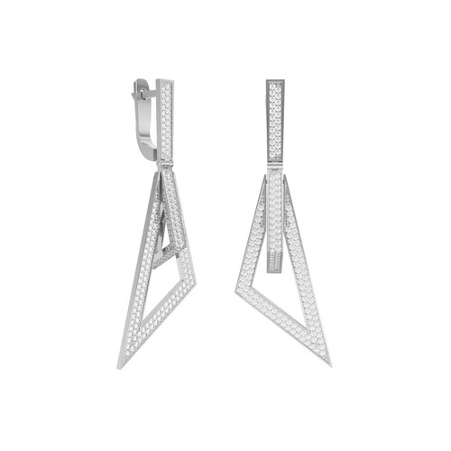 Серьги из белого золота с фианитами Ювелирное изделие - Серьги из белого золота с фианитами в магазине Best-Gold 112807