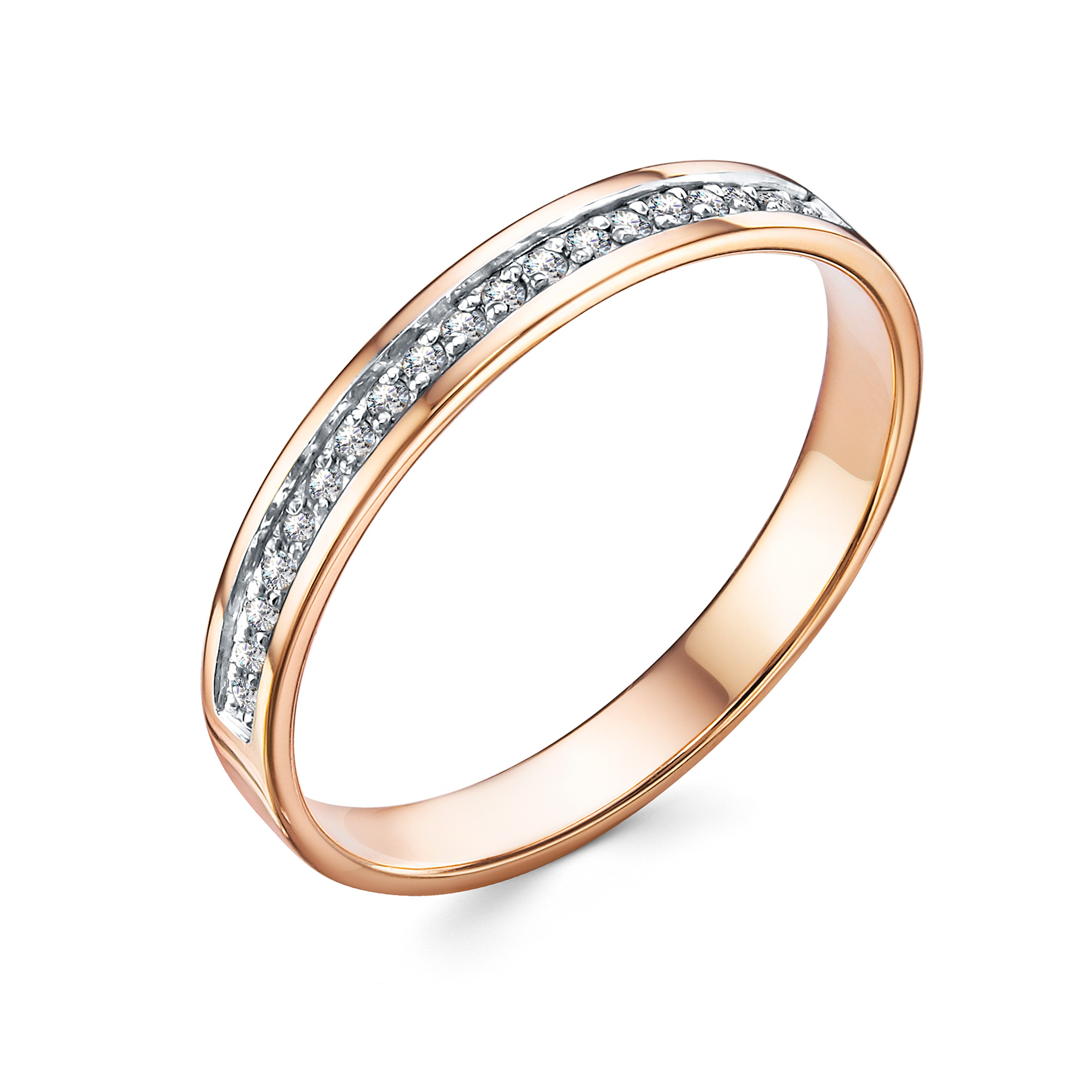 Ювелирное изделие - Обручальное кольцо из красного золота с бриллиантами в магазине Best-Gold 035285