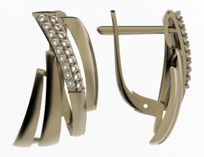 Ювелирное изделие - Серьги из красного золота с фианитами в магазине Best-Gold 151581