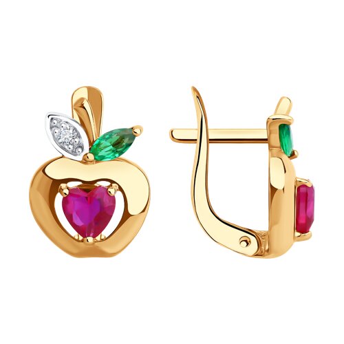 Серьги из красного золота с фианитами Ювелирное изделие - Серьги из красного золота с фианитами в магазине Best-Gold 146805