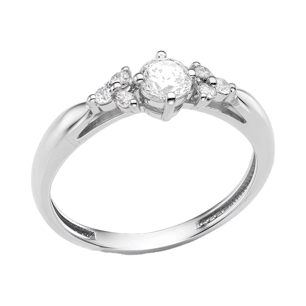 Ювелирное изделие - Кольцо из белого золота с фианитами в магазине Best-Gold 027998