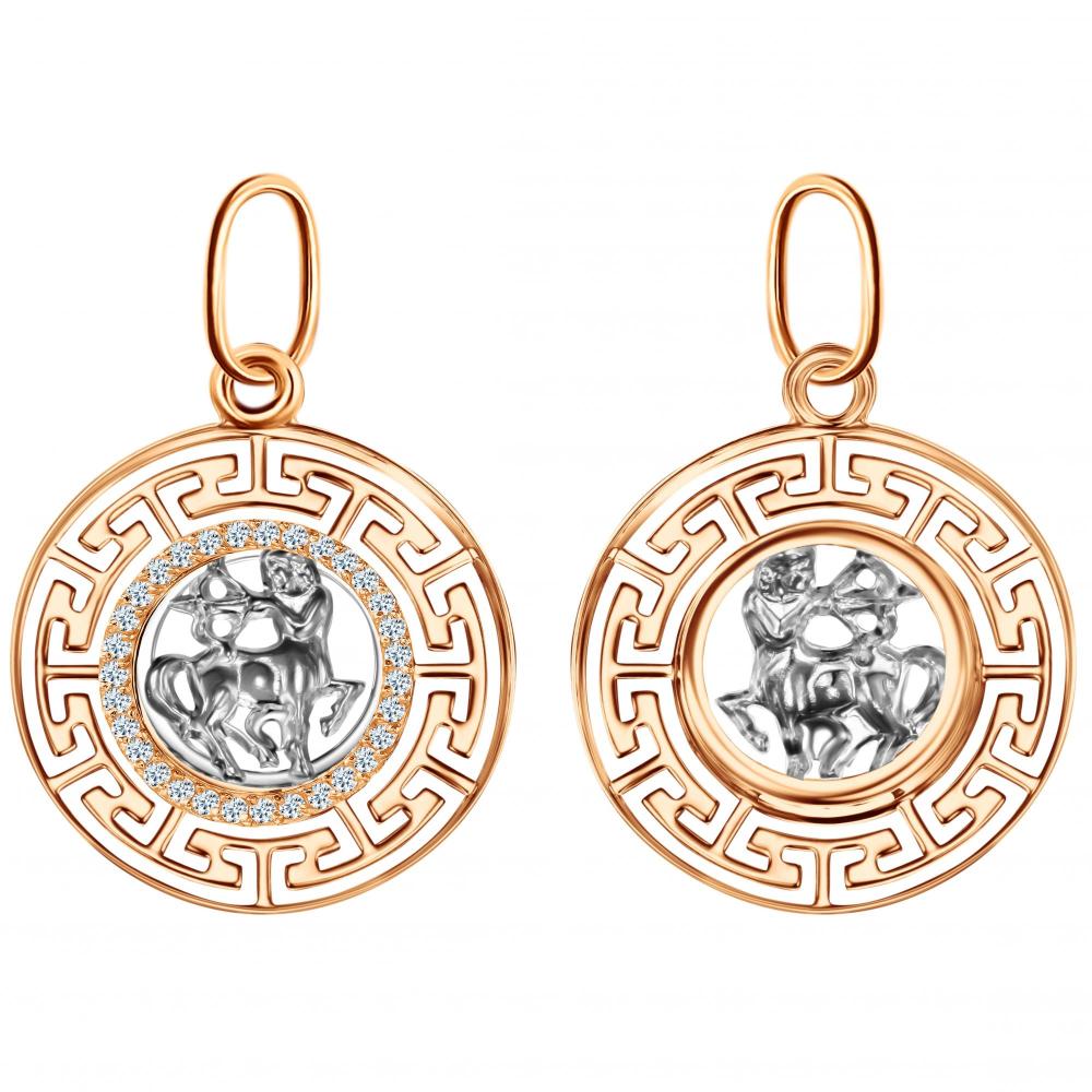 Ювелирное изделие - Подвеска из красного золота с фианитами в магазине Best-Gold 123352