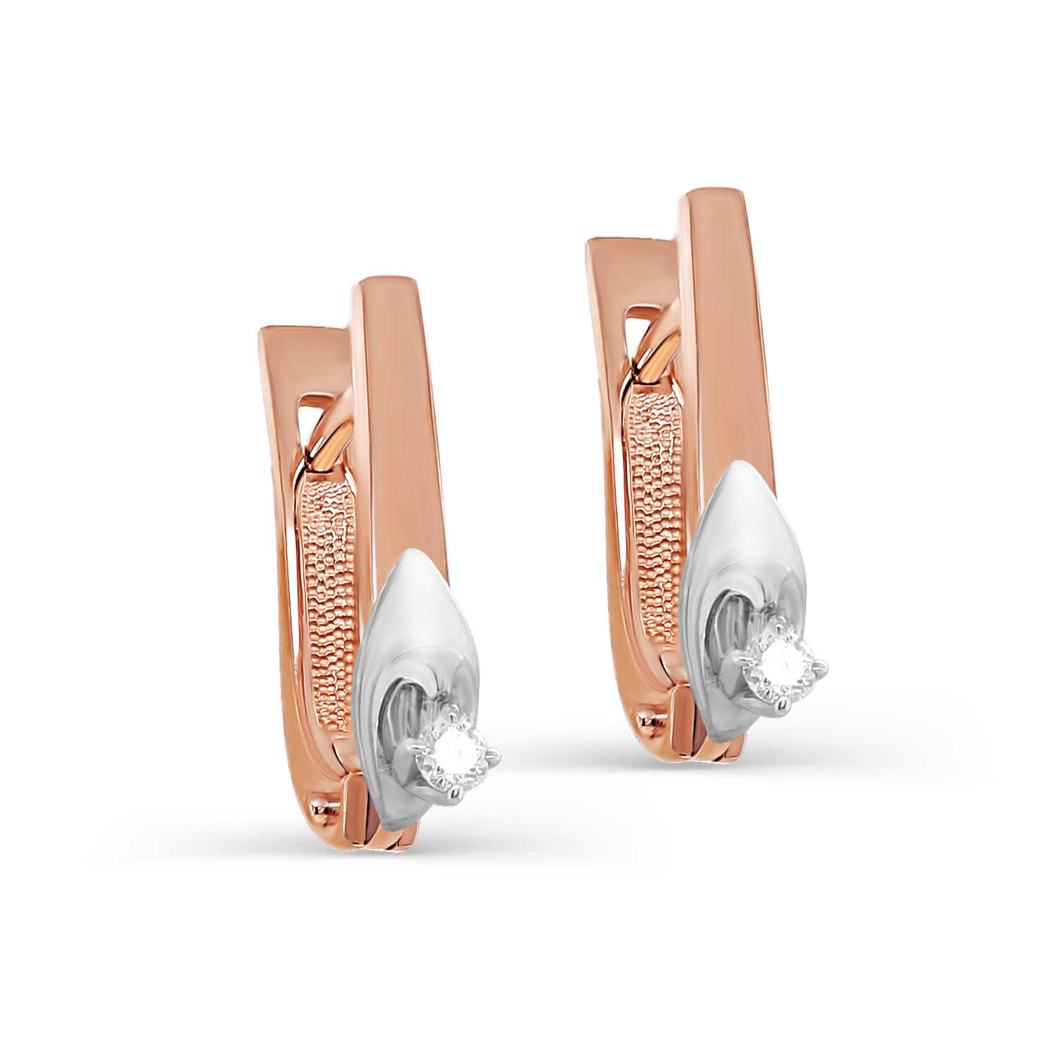 Серьги из красного золота с бриллиантами Ювелирное изделие - Серьги из красного золота с бриллиантами в магазине Best-Gold 148487