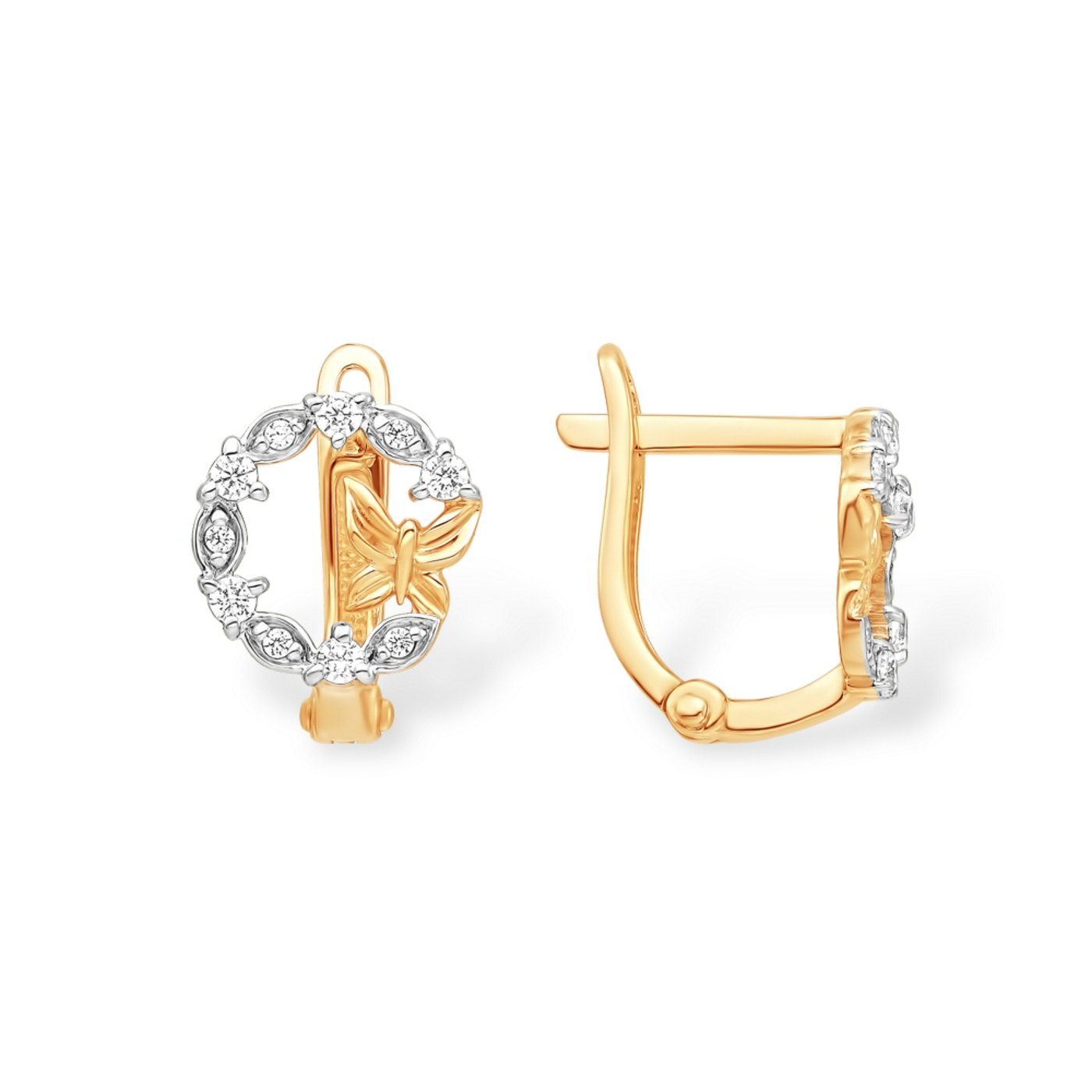 Ювелирное изделие - Серьги из красного золота с фианитами в магазине Best-Gold 151514