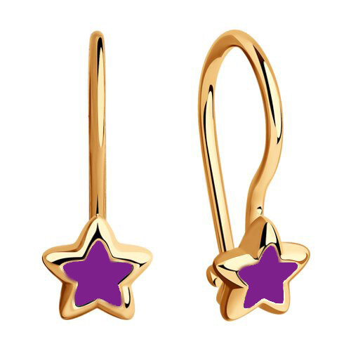 Серьги из красного золота с эмалью Ювелирное изделие - Серьги из красного золота с эмалью в магазине Best-Gold 116965