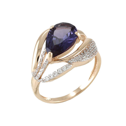 Кольцо из серебра с ситаллом родолитовым Ювелирное изделие - Кольцо из серебра с ситаллом родолитовым в магазине Best-Gold 061341