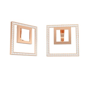 Ювелирное изделие - Серьги из красного золота с фианитами в магазине Best-Gold 112738