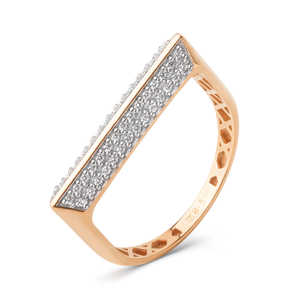 Ювелирное изделие - Кольцо из красного золота с фианитами в магазине Best-Gold 129080