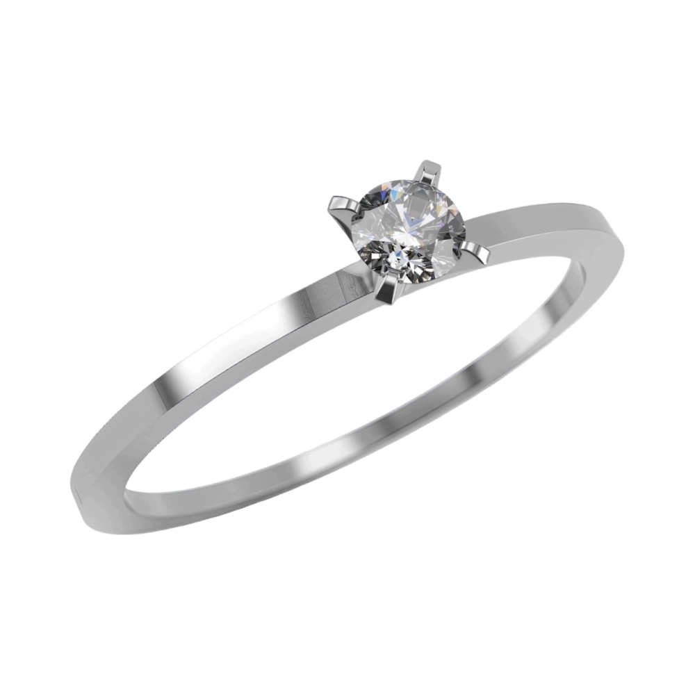 Помолвочное кольцо из белого золота с муссанитом Ювелирное изделие - Помолвочное кольцо из белого золота с муссанитом в магазине Best-Gold 143514