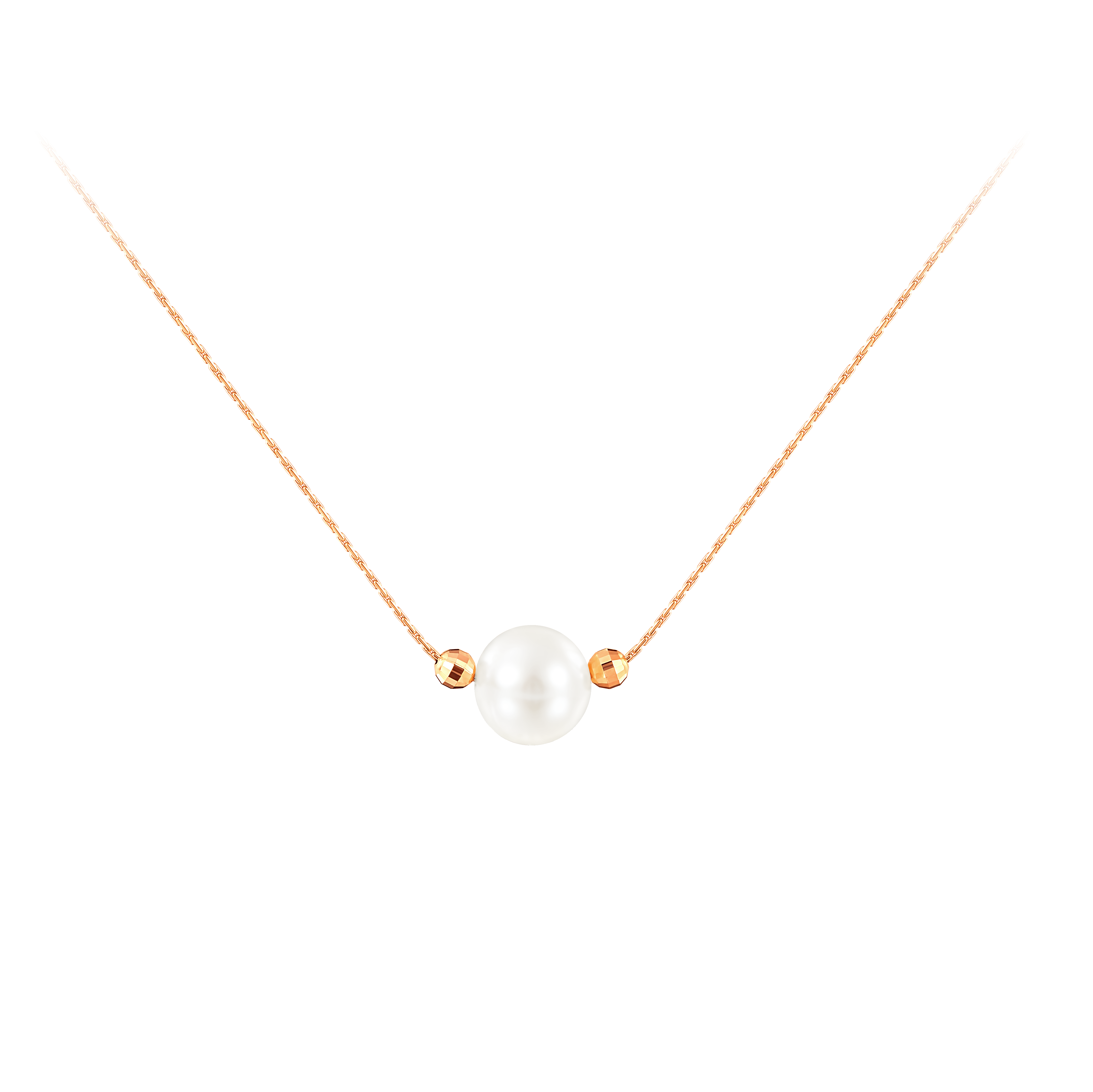 Колье из красного золота с жемчугом Ювелирное изделие - Колье из красного золота с жемчугом в магазине Best-Gold 039958